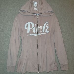 PINK Size Small Victoria's Secret Mauve Zip-Up Hoodie